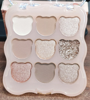 GULGLOW99 TRENDING GLITTER MATTE BEAR SHAPE EYESHADOW ,LONG LASTING 12 g(MULTI COLORS)