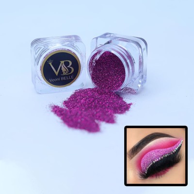 Veoni Belle HD Holographic loose Gold Glitter eyeshadow, Super Fine-Sapphire Pink 5 g(Sapphire Pink)