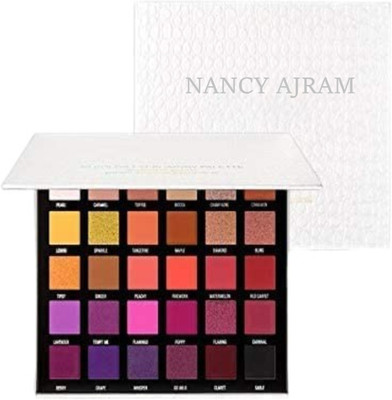 NANCY AJRAM X Galaxy Shine White 30-Color Eyeshadow Palette | From Natural to Popping Shades 120 g(Multicolor)