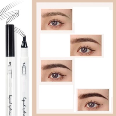 AFARAXIA Unique four-tooth nib design, like an eyebrow tattoo pencil to carve eyebrows 1 ml(BLACK)