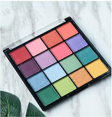 YELGO 16 Neon Colour Eyeshadow Palette, Multicolor Matte, Semi-Matte & Shimmery Finish 16 g(Multicolor)