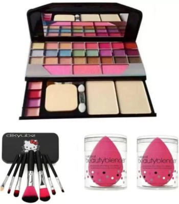 SWELLEDON Taya 6155 Makeup Kit + 7 Makeup Brushes with 2 Puffs 60 g(multi colour)