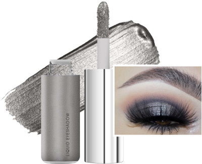 MYEONG Highly Pigmented Grey Shiny Metallic Liquid Non-Transfer Eyeshadow 7 ml(Grey)