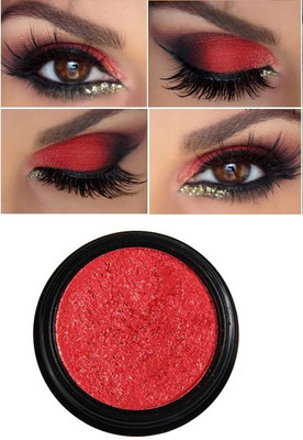 Latixmat Professional Matte Shimmer High Pigmented Eye Shadow Waterproof Blendable 5 g(RED)
