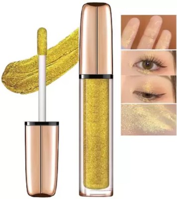 HUZURLU Best Long Lasting Waterproof Gold Liquid Eyeshadow Quick-drying Glitter 7 ml(Gold)