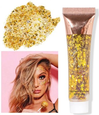 ADJD Chunky Glitter Liquid Eyeshadow Gold gel tube 18 g(Gold)