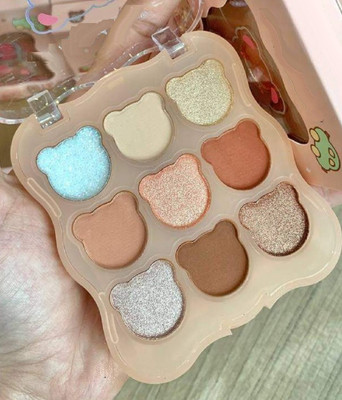 tanvi27 New Multicolor Pressed Powder Matte & Glitter Bear Shapes Eye Shadows Palette 12 g(Multi Color)