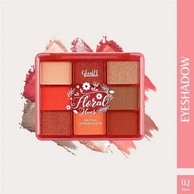 Glam21 Floral Hues 9in1 Eyeshadow Palette | Super-blendable, Smudge-proof 7.2 g(Daisy)