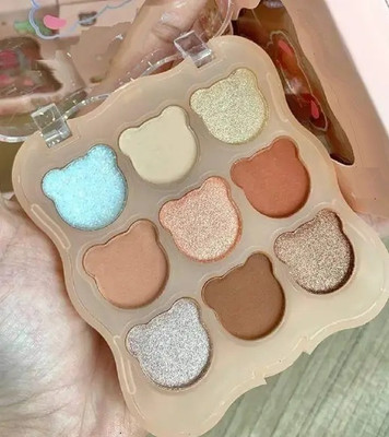 GABBU 9-Color Cute Bear Eyeshadow Palette 10 g(multi color)
