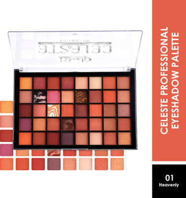 Glam21 Celeste Professional Eyeshadow Palette in 40 Shades | Highly Pigmented Formula 50 g(Heavenly-01)