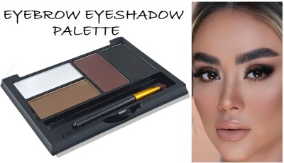 Latixmat Eyebrow Eyeshadow Palette 4 Shades With 1 Brush, Non-Transfer Eye Makeup 8 g(Multicolor)