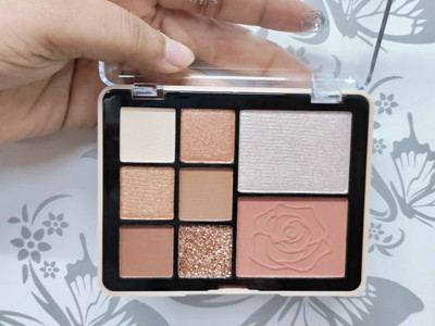 manasona Eyeshadows With Blusher And Highlighter | Matte Long Lasting & Highly Pigmented 13.5 g(Multicolor)