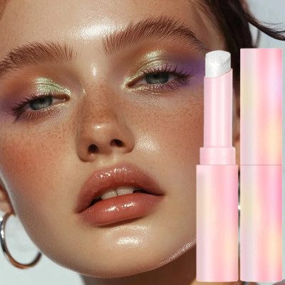 MYEONG Crystal Jelly Glaze Stick Long Lasting Shimmer Eye Shadow Stick Highlighter(Silver)