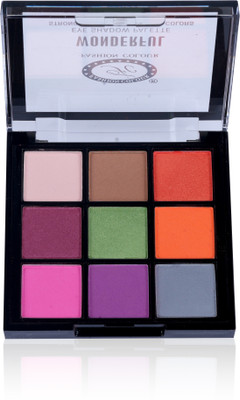 FASHION COLOUR Wonderful 9 Pigmented Colors Eyeshadow Palette | Long Wearing & Easily Blendable 9 g(Multicolor)