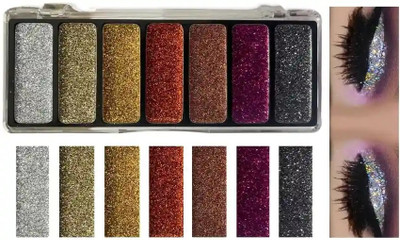 REIMICHI New 7 Shades glitter Eyeshadow palette highly pigmented colors 11.26 g(multicolor)