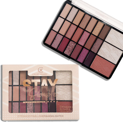 adbeni Stay Simple Eyeshadow, Blusher & Highlighter Palette | All-in-One Makeup Kit 28 g(Shade-02)