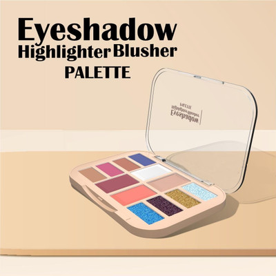 Jiwoo 12 Color glitter eyeshadow palette makeup palette matte high pigment 16.5 g(MULTI COLOR)