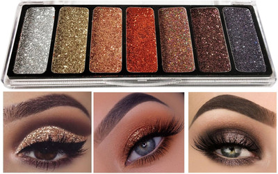 ADJD LONG LASTING AND WATERPROOF HIGHLY PIGMENTED GLITTER EYESHADOW PALETTE 11.26 g(Multicolor)
