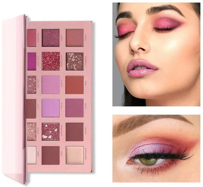 Libline 18 Color Eyeshadow Palette Glitter Silky Powder Makeup 19.7 g(MUTICOLOR)