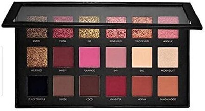 Mcmillan 18Color Rose Gold Eyeshadow Palette Shimmer & Black Eye Shade with Mirror 20g 20 g(18Color Rose Gold Eyeshadow Palette Shimmer & Black Eye Shade with Mirror 20g)