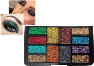 ADJD 12 colorglitter eyeshadow high sparkle glitter makeup eyeshadow 18 g(MULTICOLOR)