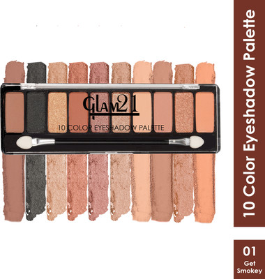 Glam21 Cosmetics 10 Color Eyeshadow Palette - Soft Matte & Creamy Shimmer in Just One Swipe 8.8 g(Shade-01)