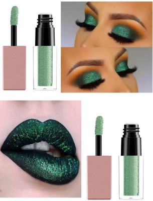 tanvi27 Highly Pigmented Non-Transfer Glitter Liquid Eyeshadow 8 g(green)