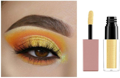 USBK Shimmer Liquid Eyeshadow golden colour for best shimmer look 4 ml(GOLDEN)