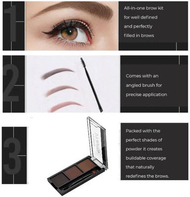 SEUNG 3 Shades Eyebrow Palette | Long Lasting Waterproof Eyebrow Filler with Brush 7.2 g(MULTICOIOR)
