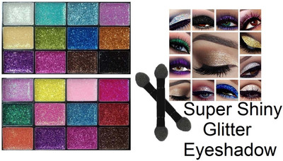 THTC GLITTER EYESHADOW PALETTE PACK OF 2 42 g(MULTI COLOR)