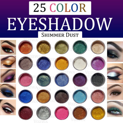 VOZWA 25 Colors Eyeshadow Shimmer Dust - Eye Makeup 12.5 g(Multicolor)