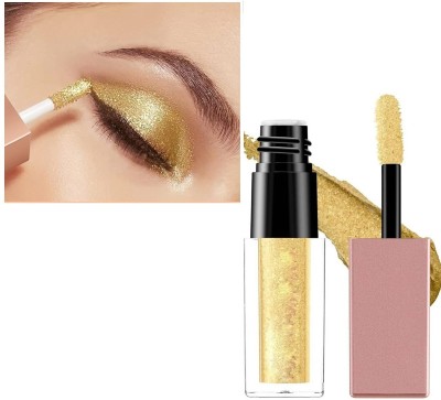 Latixmat Waterproof Liquid Eyeshadow Glitter Pigments Shimmer Metallic Eye Shadow Stick 4.5 ml(Gold)