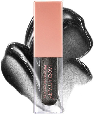 Lakyou Beauty Metallic Glow Liquid Eyeshadow | Bold & Shimmery Metallic Finish 4.5 ml(BLACK)
