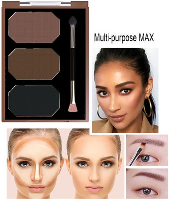 Emijun New Waterproof Non-Transfer Smudgeproof Eyebrow Drawing Palette 9 g(MULTI COLOR)