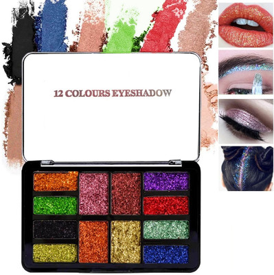 Emijun Glitter Colorful Sparkly Eyeshadow Palette For Eye Makeup 18 g(MULTI)