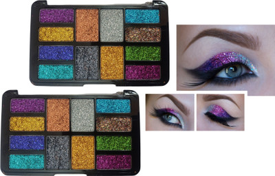 tanvi27 Pro highly Pigmented 12 Color sparkle glitter Palette 36 g(MULTI COLOR)