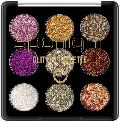 COLORS QUEEN 9 Shades Glitter Eye Shadow Palette Long Lasting Eyeshadow Makeup Palette 15 g(Multicolor 1)