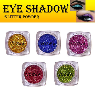 VOZWA 5 color Shining Eyeshadow Glitter Powder 7.5 g(Multicolor)