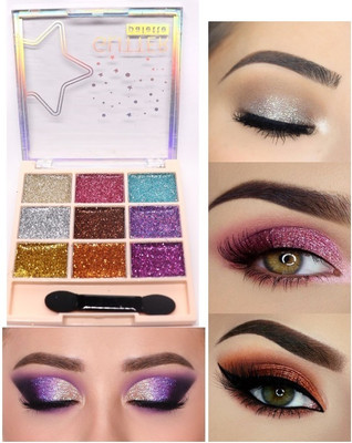 DARVING Glitter Eyeshadow Palette, 9 Glitter Eyeshades| Shimmery Finish 10 g(MULTI COLOR)