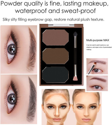 tanvi27 Best 2 In 1 Black and Brown Eyebrow Powder Palette With Brush 2.5 ml(MULTI COLOR)