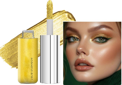 EVERERIN Water Proof Smudge Proof Shimmer Glitter Liquid Eyeshadow 7 ml(gold)