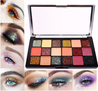 FLORERO Highlighters Eyeshadow Glitter Face Illuminator Eye Shadow Shimmer Long Lasting 18 g(multi color)
