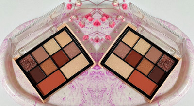 ADJD Combo 8 colour Eyeshadow Palette Sheer Finish,1 blusher 1 highlighter 24 g(MULTI COLOR)