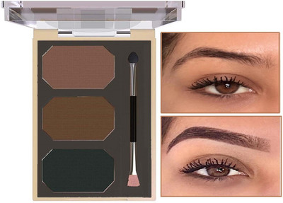 GFSU - GO FOR SOMETHING UNIQUE 3 Color Waterproof Eye Shadow Eyebrow Powder Make Up Palette Women 9 g(MULTI COLOR)