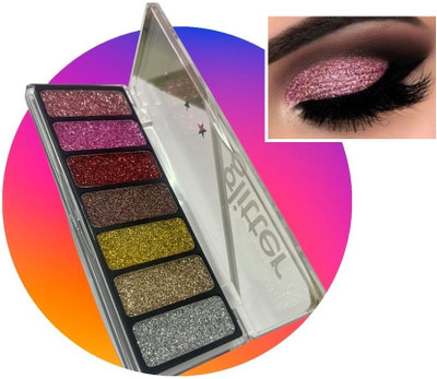 tanvi27 Best Shimmer Glitter Eyeshadow Palette Set 7 Color Eye Shadow Makeup Kit 22 g(MULTI COLOR)