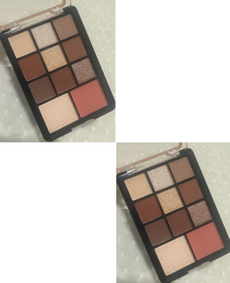 Latixmat 3 in 1 Blusher Highlighter Eyeshadow Palette Multipupose Uses Pack of 2 32 g(Multicolor)