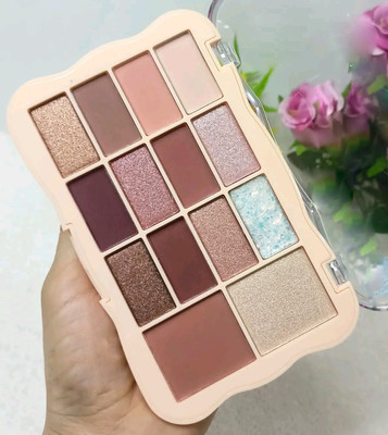 ADJD Shimmer and Matte 14 colors Eyeshadow Palette 24 g(MULTI COLOUR)
