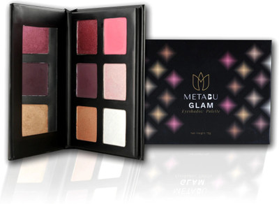 Metabu 6 Color Eyeshadow Palette Matte & Shimmer Shades 12 Hour Long Lasting 12 g(02 Glam)