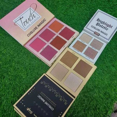 COSLUXE IMAGIC contour palette +highlighter palette +touch blush palette 50 g(3pcs eyeshadow palette set multicolor)