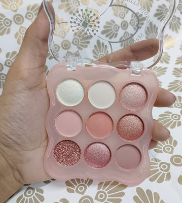 MYEONG 9 Pigmented Shade Professional Glitter Shimmer Matte Eyeshadow Palette 13 g(Multi Shade)